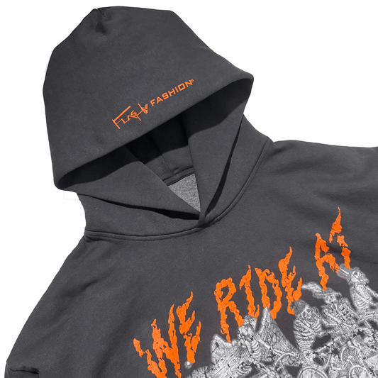 We Ride at Midnight Faded Black Hoodie Preorder