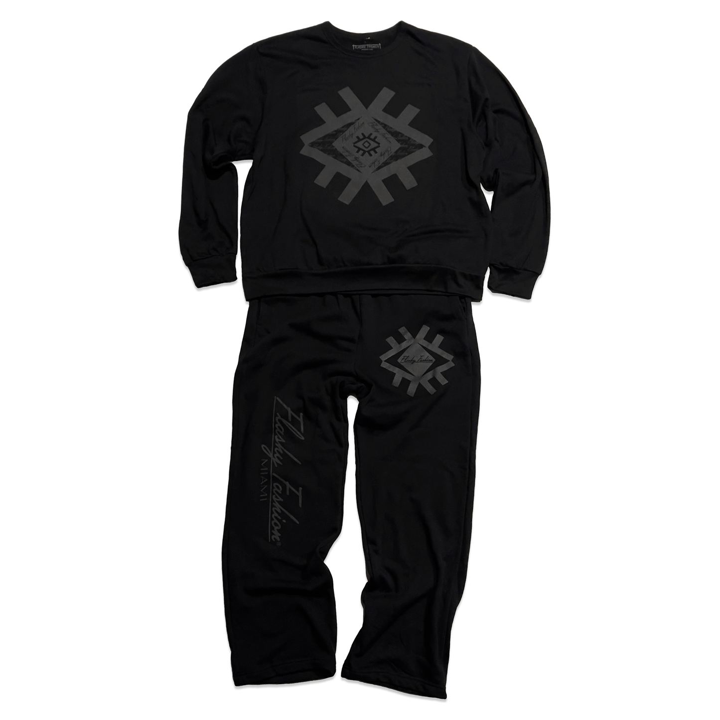 Faded Black Sueded FF Eye Premium Jogger Set