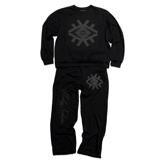 Faded Black Sueded FF Eye Premium Jogger Set