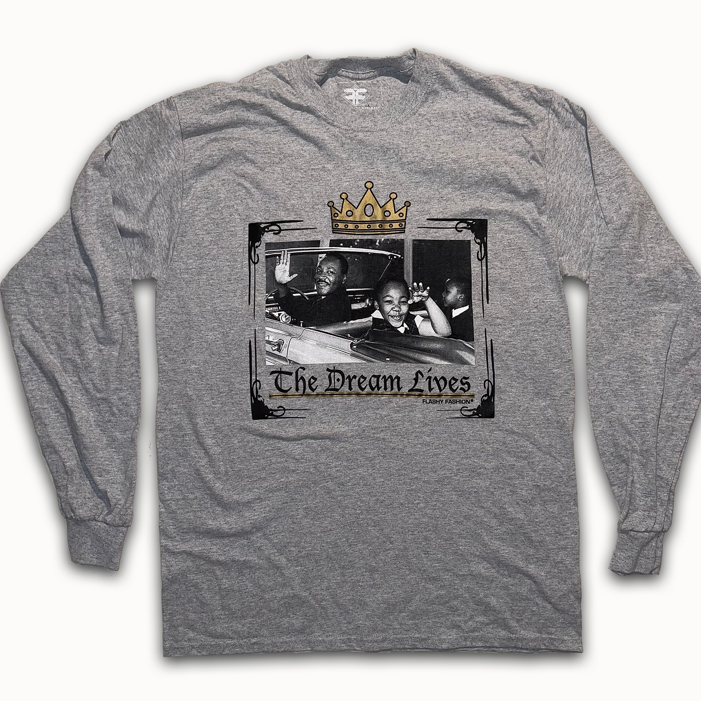 MLK "The Dream Lives" Grey Long-Sleeve T-Shirt