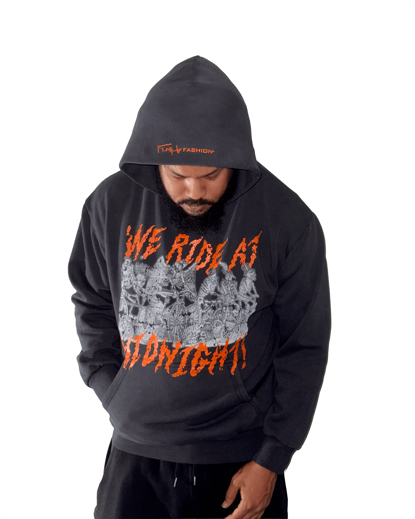 We Ride at Midnight Faded Black Hoodie Preorder