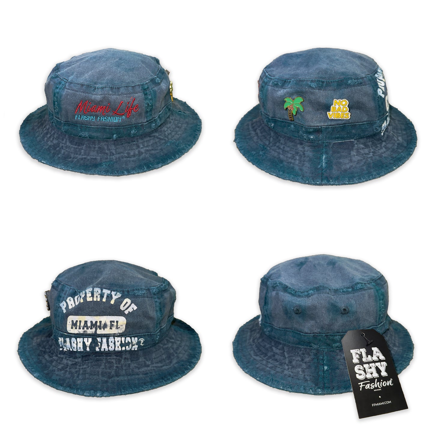 Miami Life Premium Distressed Bucket Hat - Limited Edition