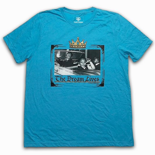 MLK "The Dream Lives" Heather Aqua T-Shirt