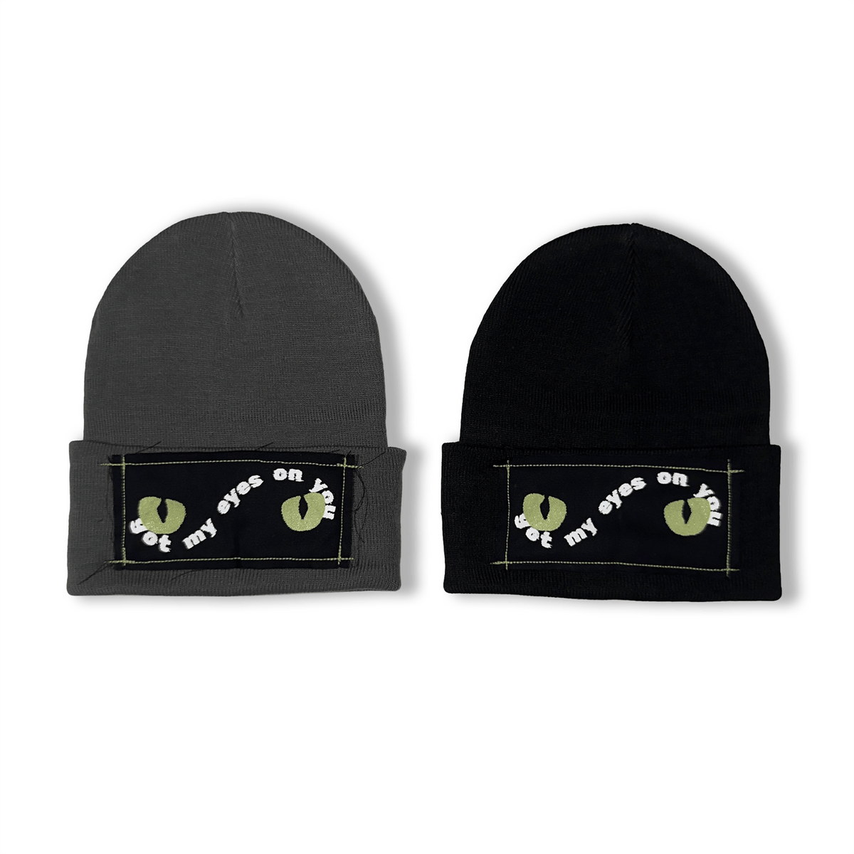 Got My Eyes On You Raw Patch Beanie