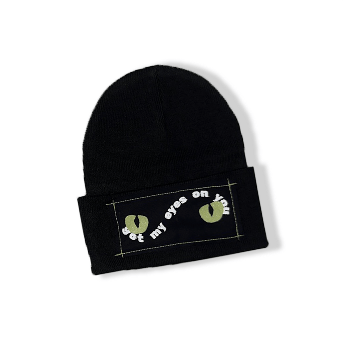 Got My Eyes On You Raw Patch Beanie