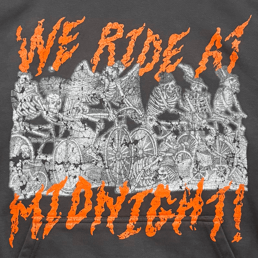 We Ride at Midnight Faded Black Hoodie Preorder
