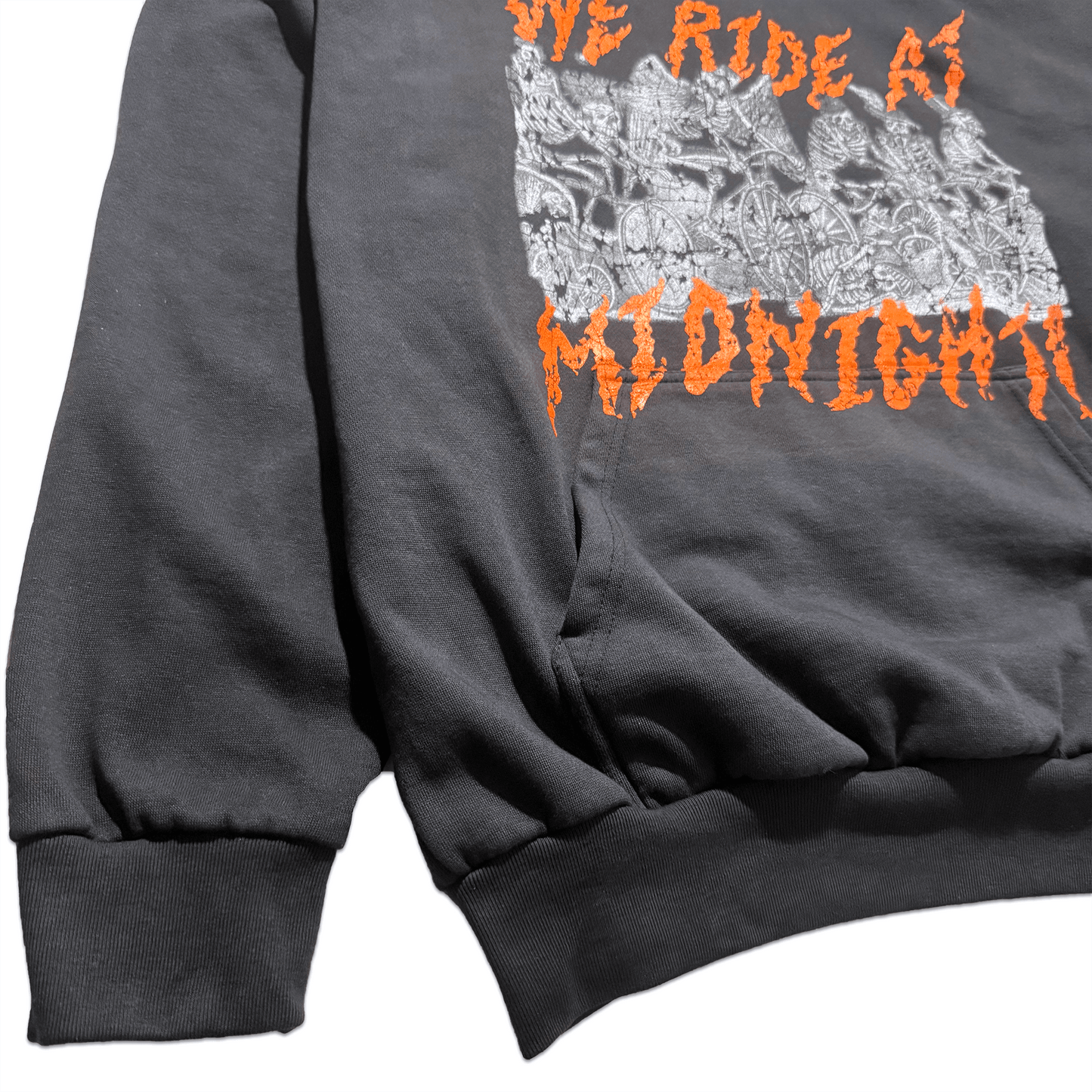 We Ride at Midnight Faded Black Hoodie Preorder