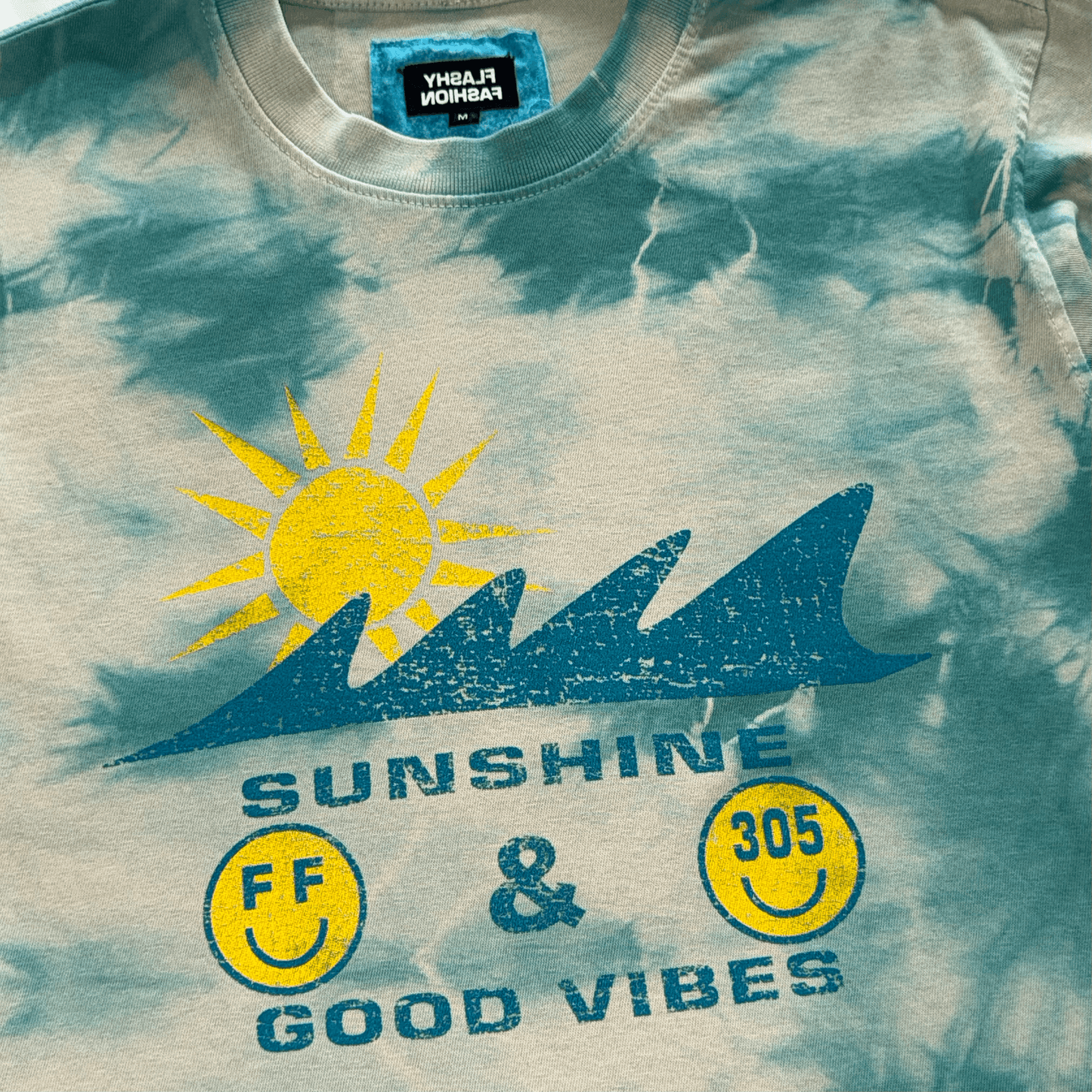 Flashy Lab: Sunshine & Good Vibes Premium Tie Dye Tee